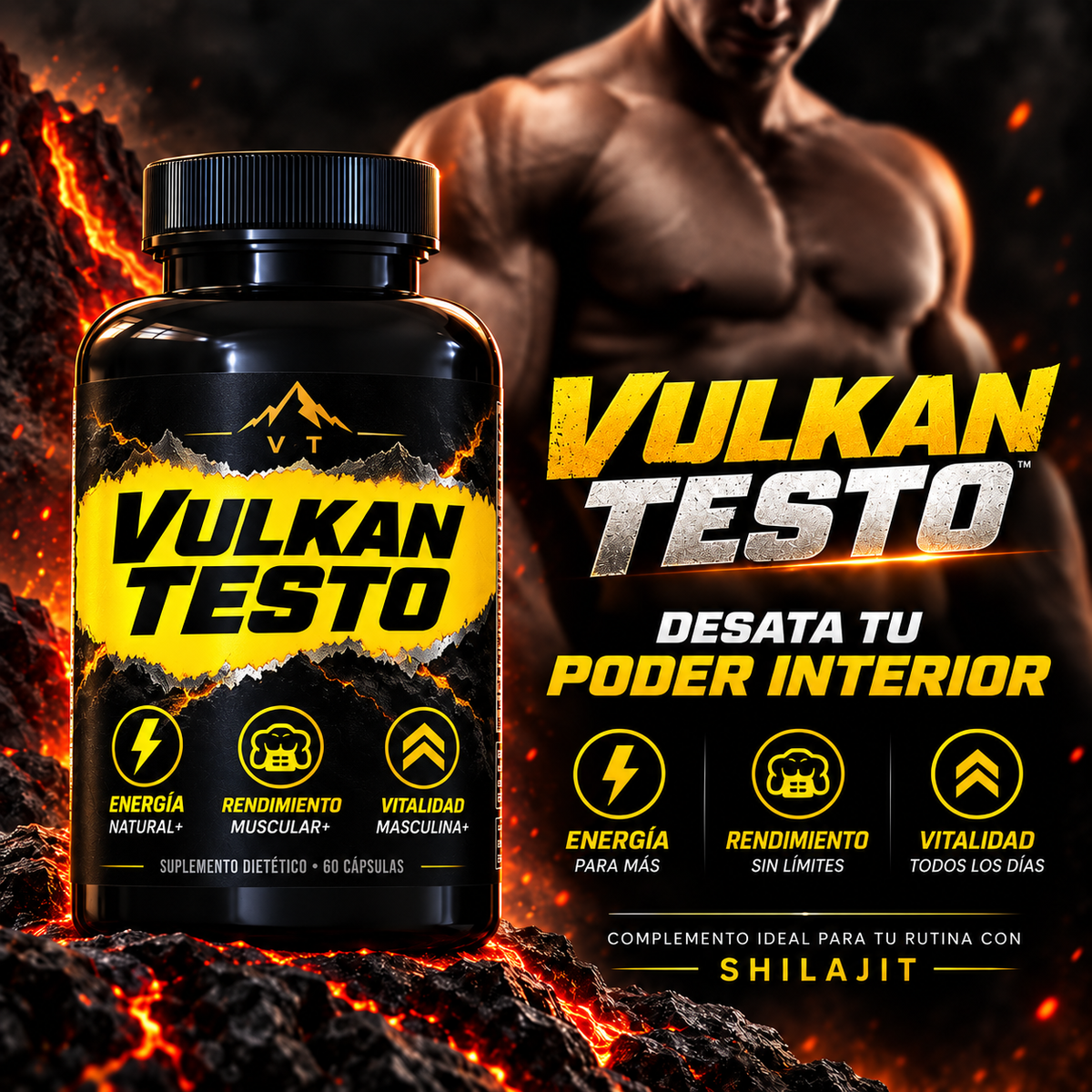 Vulkan Testo™ Testosterone Booster - Potencia y Deseo Masculino